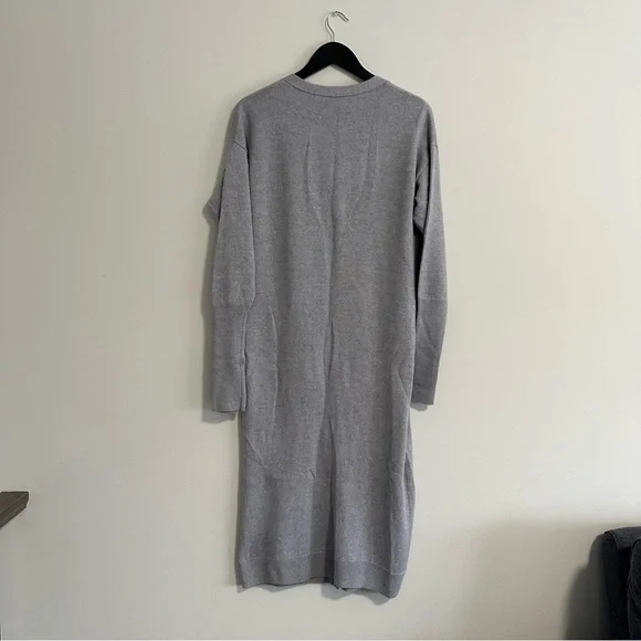 Wilfred Aritzia Merino Wool Grey Utopia Knit Button Front Dress Small - Picture 11 of 11